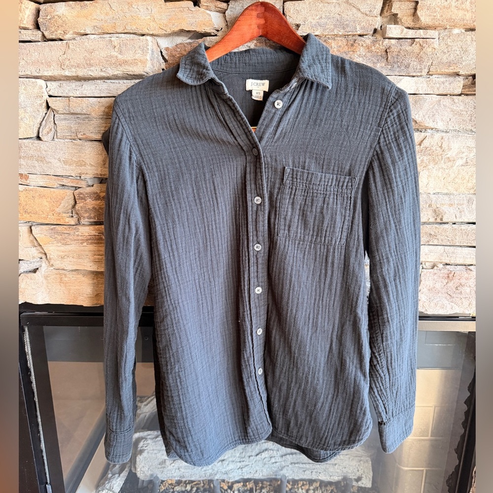 J. Crew Black Women's Casual Button Down Shirt